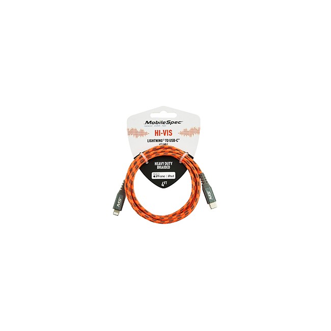 Mobilespec Shield MBSHV0425 Hivis 4ft [r] To Usb-c[tm] Cab