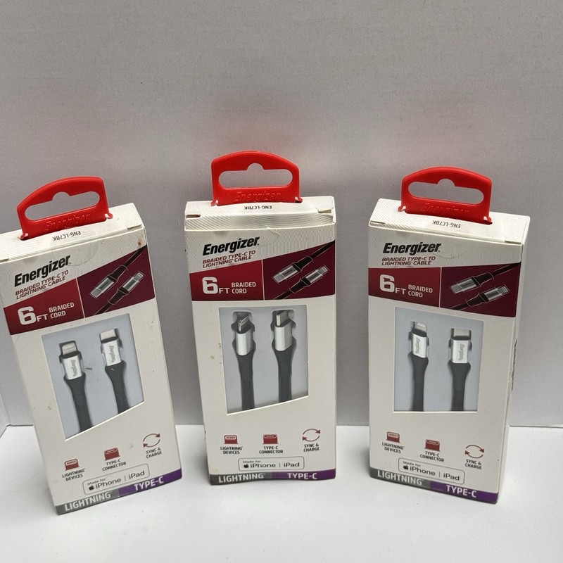 ~3x ~ Energizer Apple iPhone iPad FAST Type-C Cable 6ft Braided 3 NEW BOXES. gallery