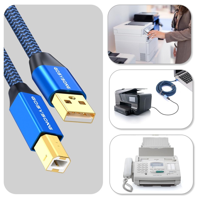 GOSYSONG 30ft USB 2.0 Printer Cable - High Speed Type A to Type B, Compatible... gallery