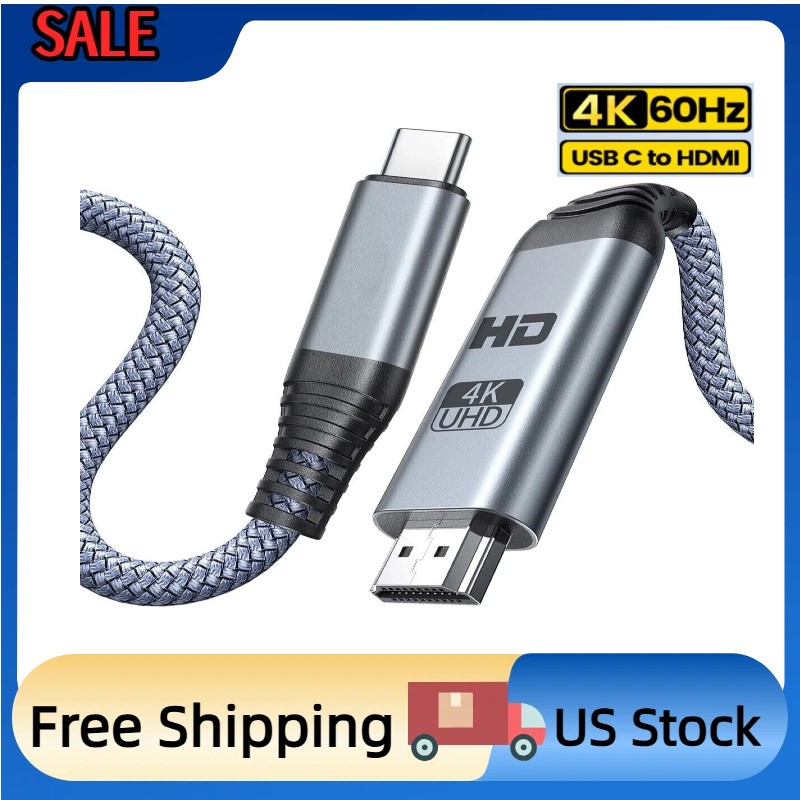 USB C to HDMI Cable 4K 60Hz Type C to HDMI 2.0 Adapter for Apple Macbook Pro Air