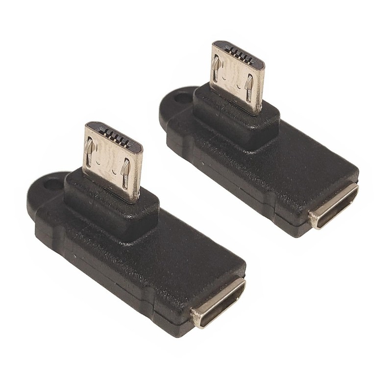 Micro USB 2.0 5Pin Male To Female Extension Adapter Angled 90 Degree RI