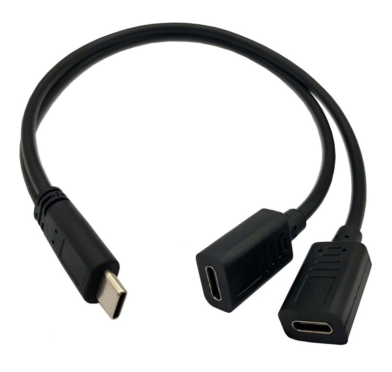 USB C Splitter Charge Cable,1 Feet USB Type C Male to 2 Dual Type C Female Y …