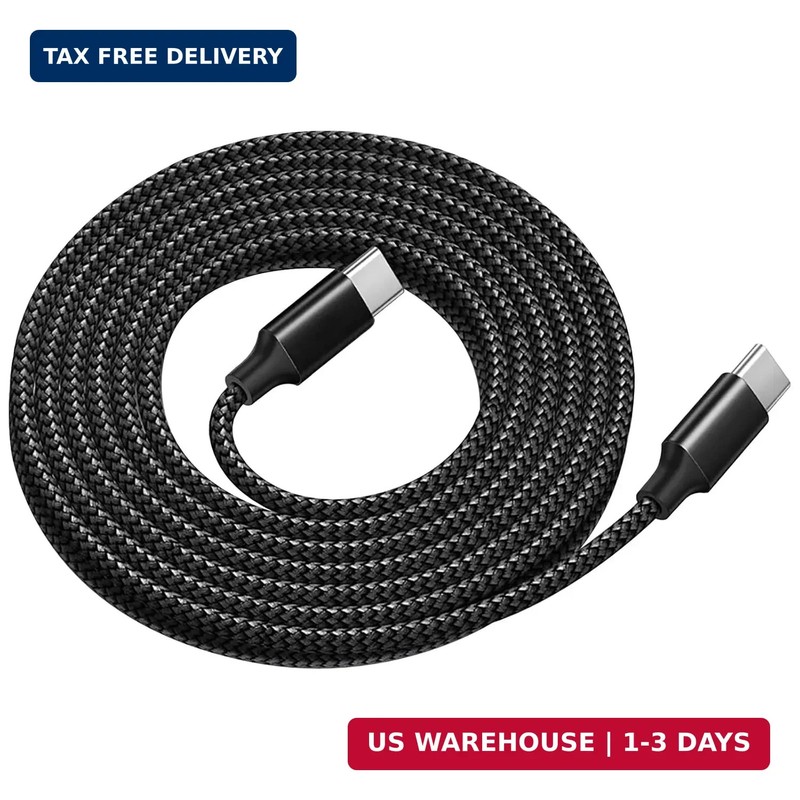 Awnuwuy 60W USB C to USB C Cable 15ft, Long Type-C Fast Charging Charger Cord Co
