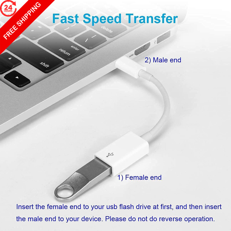 FLEAVER USB C to Adapter [2 Pack],Type-C OTG Cable Type C Male white gallery