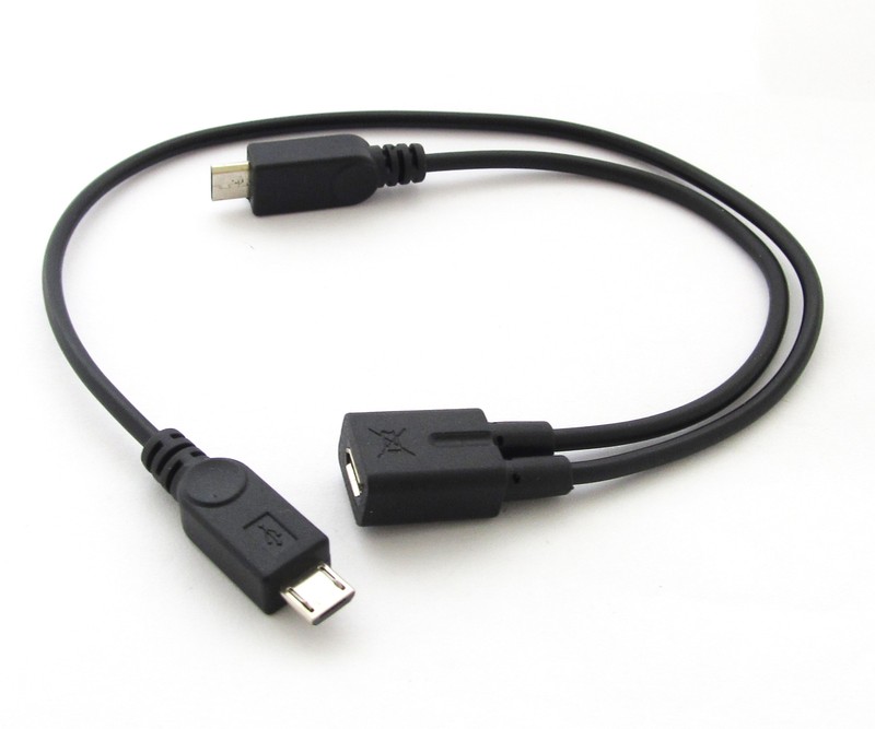 100pcs Micro 5pin USB Splitter Adapter Y Cable 1 Female to 2 Male Cable Cord