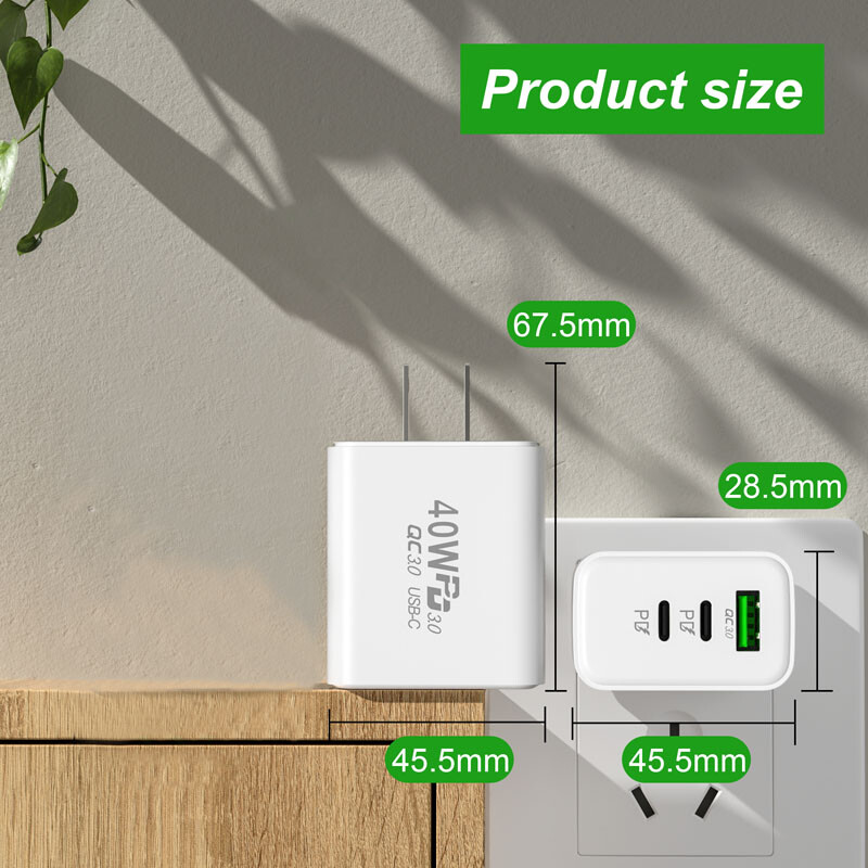 40W Dual USB-C PD Fast Wall Charger TypeC Power Adapter For iPhone iPad Samsung gallery