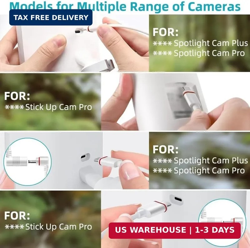 2PCS Barrel Plug to USB-C Adapter for Ring USB C Outdoor Cameras, Barrel Adapter gallery