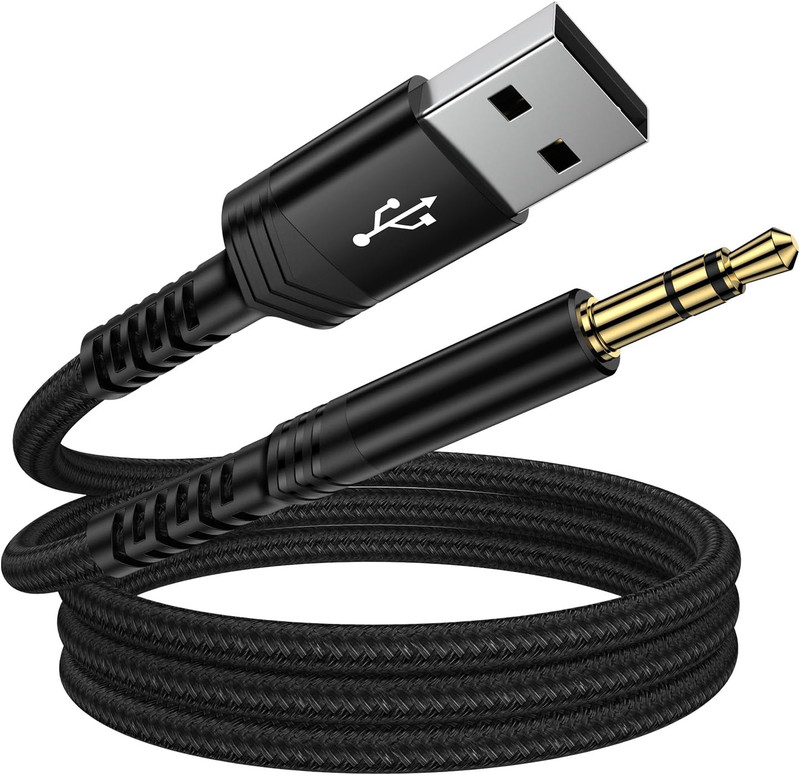 USB to 3.5Mm Audio Aux Cable, 3FT USB Male to AUX Male Jack Adapter TRS Stere…