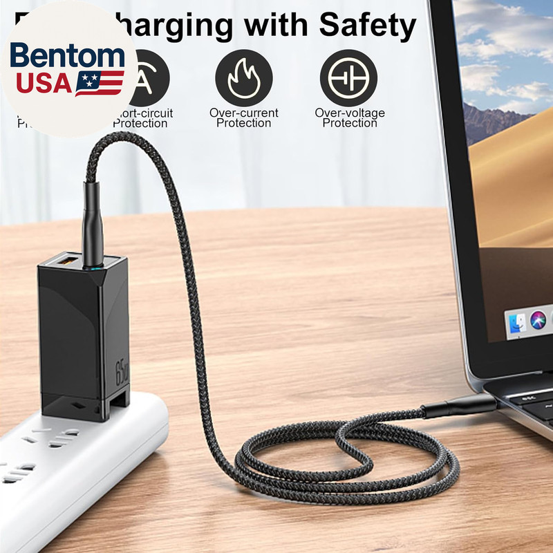 4 Pack Braided Charging Cable 60W 3.1FT(2 Pack USB to USB C and 2 Pack USB C to gallery
