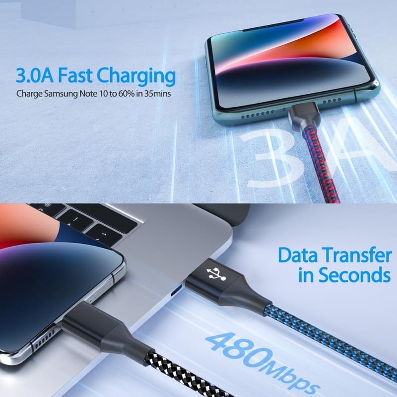 Colorful 6FT Braided Micro USB Charging Cables - Quick Charge, Durable Design gallery