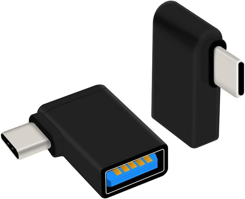 Right Angle USB C to USB 3.0 Adapter, 90 Degree Type C Male to USB a 3.0 Female