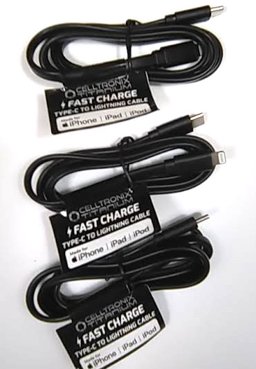 Type C to Cable (3) New Black Fast Charge iphone ipad ipod
