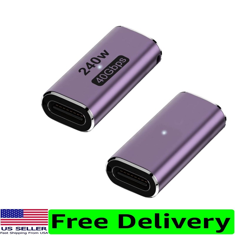 240W USB C Adapter 2 Pack – 40Gbps Fast Charging & 8K Video Output Connector