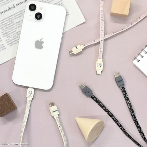 Gourmandies Peanuts Snoopy USB 2.0 Type-C Cable Ivory SNGG-44IV Compatible PD60W gallery