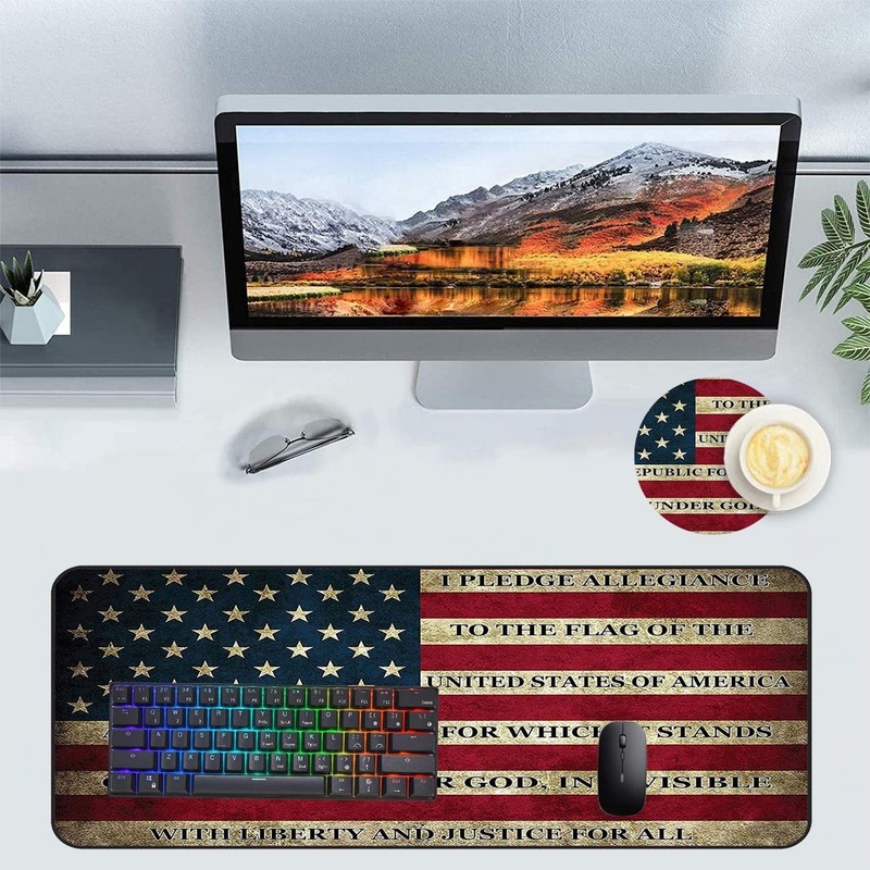Extended Gaming Mouse Pad and Coaster, Large Non-Slip Rubber Base Mousepad wi... gallery