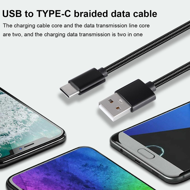 2pcs 3.28ft USB To Type-C 15W Fast Charging Data Cable Braided Cable For Samsung gallery