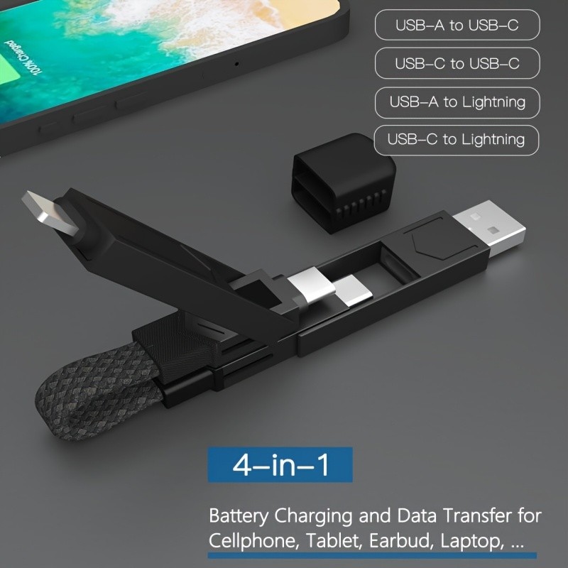Multi-Functional Compact Sleek Robust Travel-Friendly 4-in-1 Fast Charging Cable gallery