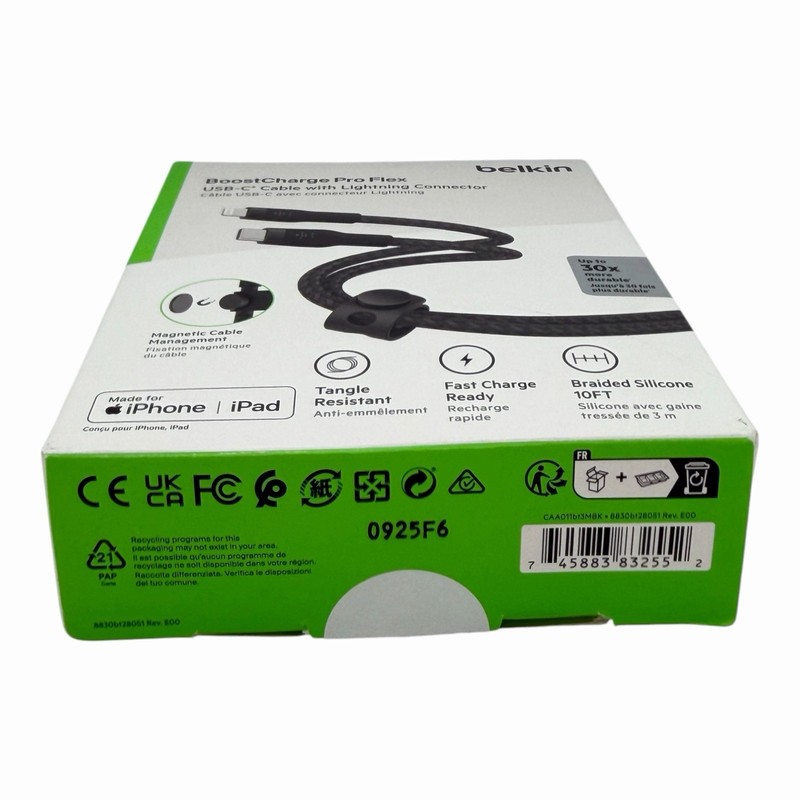 Belkin BoostCharge Pro Flex USB-C Charging Cable for iPhone iPad 10FT New gallery