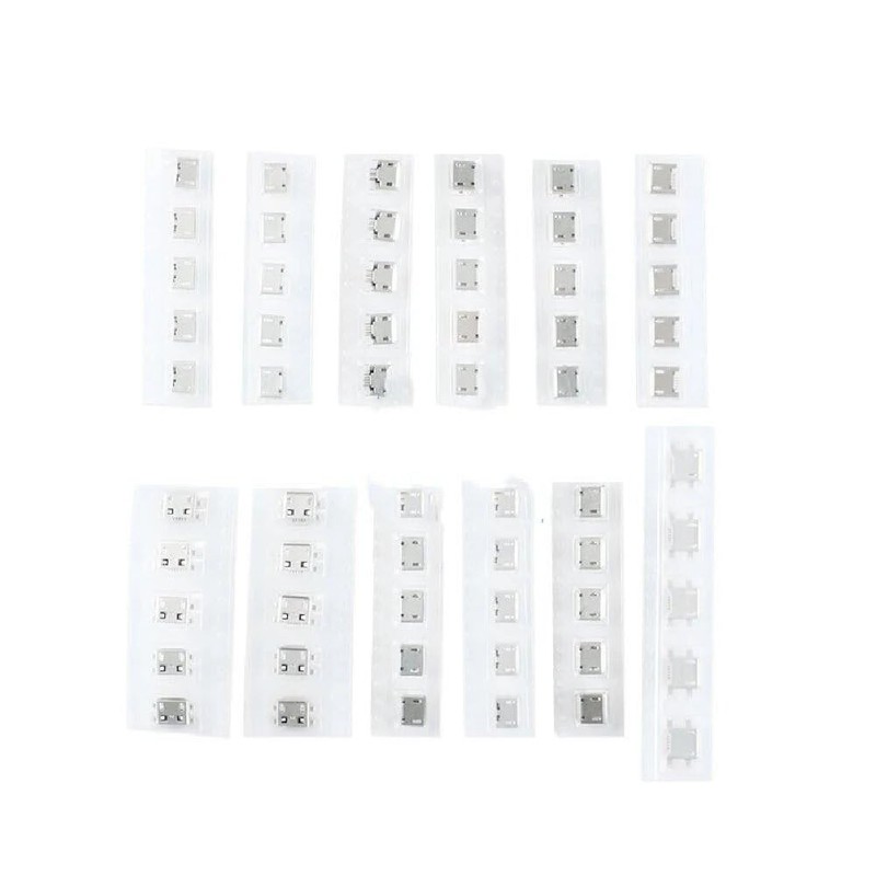 60 PCS 12 Types Micro USB Sockets Kit Jack Plug Female Socket Connector,USB-B... gallery