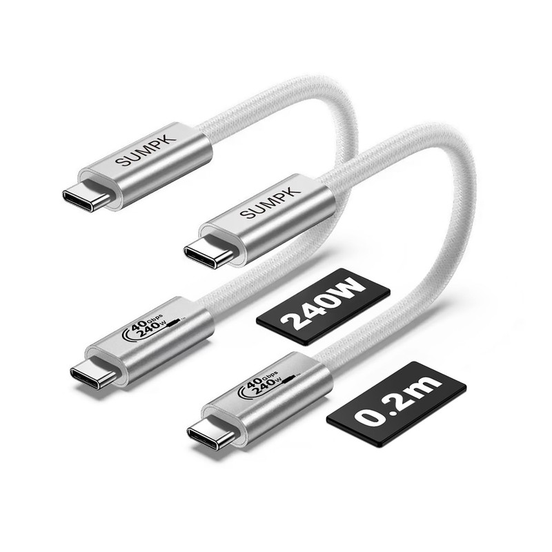 USB4 Cable 6 inch 240W USB C to USB C 40Gbps Data Transfer – Fast Charging