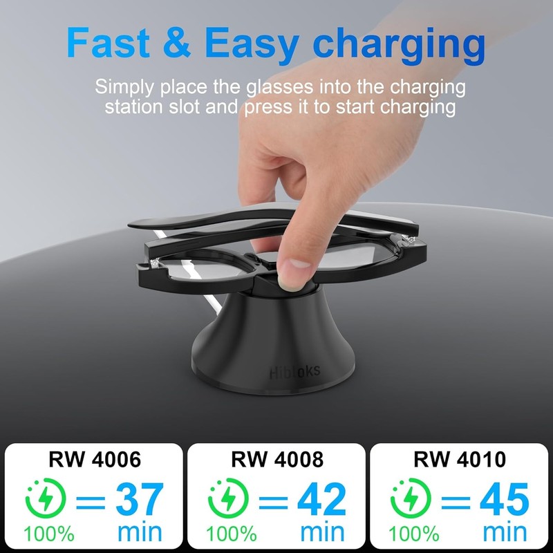 Magnetic Charging Station for Ray-Ban Meta Wayfarer/Skyler Smart Glasses (RW4006 gallery