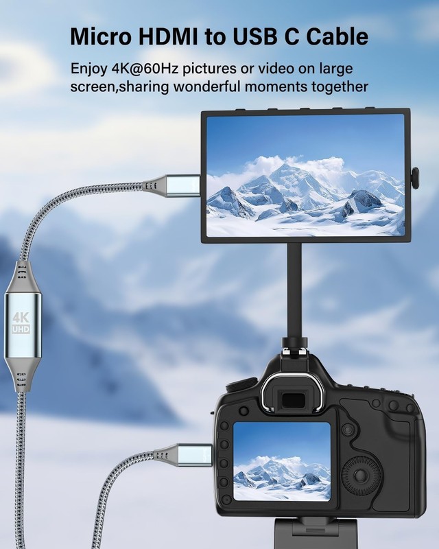 4K Micro HDMI to USB-C Cable 3FT - 4K 60Hz & 18Gbps Free USA Shipping gallery