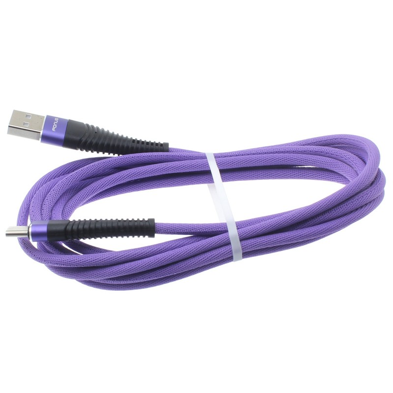 For Moto G/G Power/G Play/Edge/Plus/Stylus- 10ft USB Cable Purple Type-C