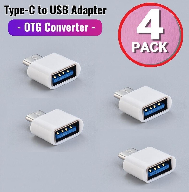 4 Pcs USB-C 3.1 Male to USB A Female Adapter Converter OTG Type C Android Phone