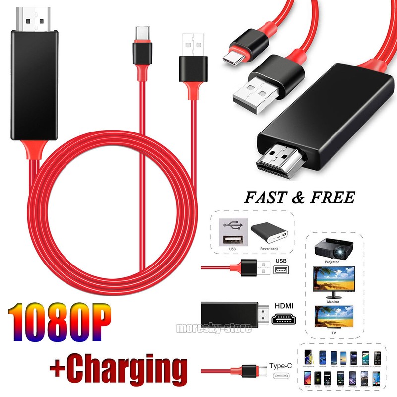 Type C Phone to HDMI HDTV TV Cable Adapter For Apple iPhone 17 Pro Max 17e Air