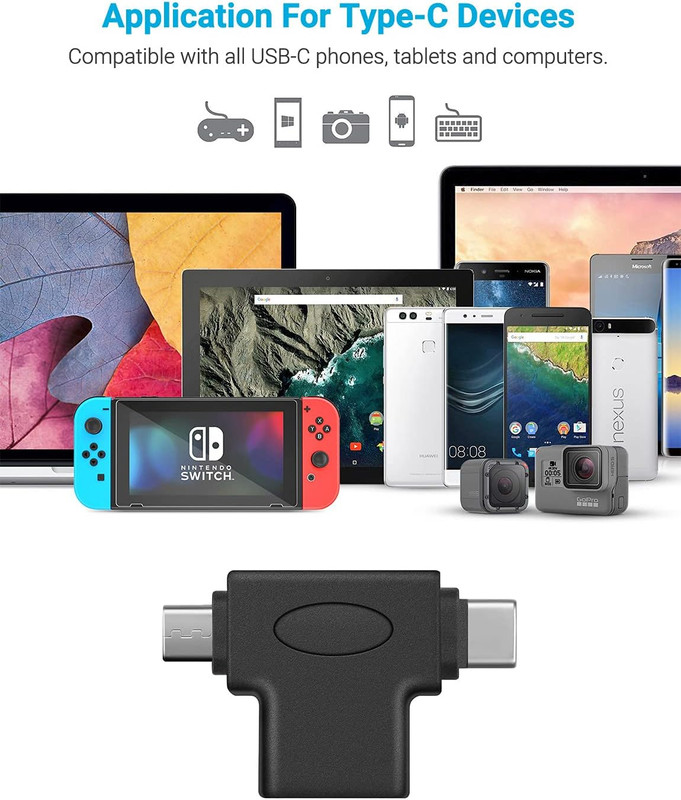 2 in 1 OTG Converter USB 3.0 to Micro USB and Type C Adapter | Female to Male an gallery