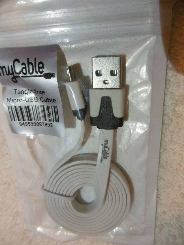 Micro USB Cable * Type – B micro * Tangle-Free *** {{ White }}*** Free Shipping