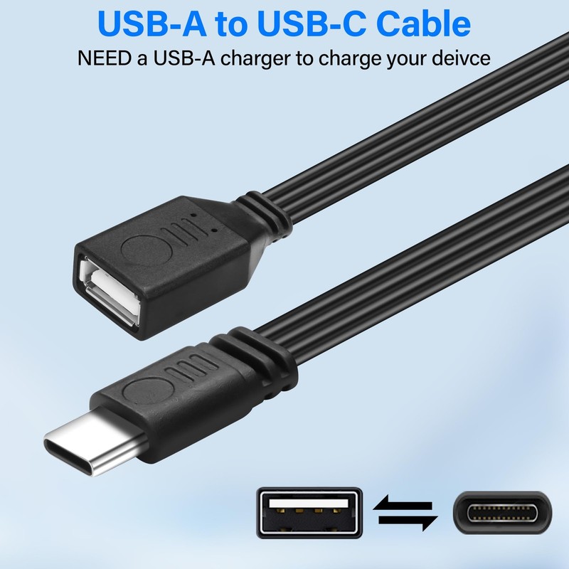 USB Type C To USB A 2.0 Cable Male Female Fast Charging Data Flat 1FT/30CM gallery
