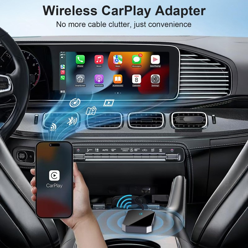 Wireless Carplay Adapter for iPhone, 2025 Upgraded Converts Wired to Apple Ca... gallery
