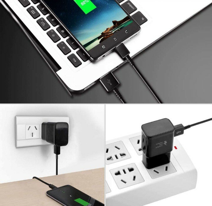 Adaptive Fast Charging Type C Cable + Wall Charger Adapter USB-C Cord 9V 1.67A gallery