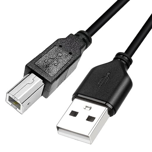 25FT Slim OD2.8MM USB A to USB B 2.0 Wire Long Fast Charging Cord for Printer
