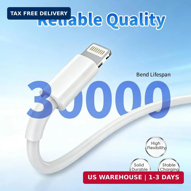 iPhone Charger Cord [Apple MFi Certified] USB C to Lightning Cable 3Pack 10 FT T gallery