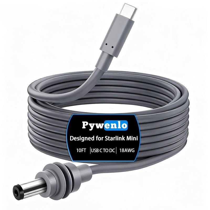 USB C to DC Power Cable 16.4FT Waterproof 18AWG Compatibility with Starlink Mini