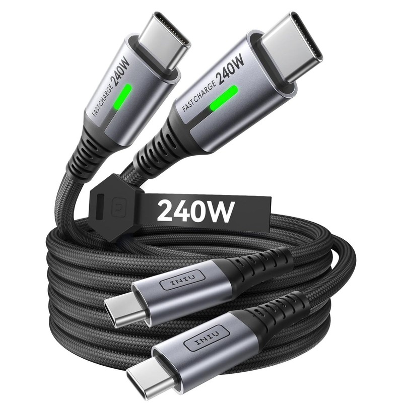 USB C to USB C Cable 240W Fast Charging Braided Type C Cord 6.6FT 2 Pack
