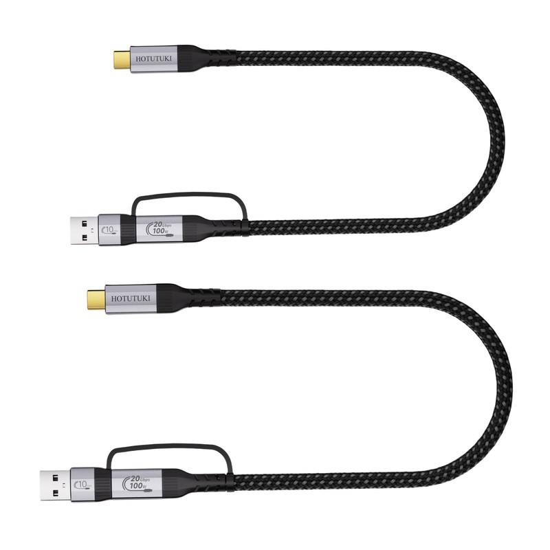 USB C Cable 2 Pack 1FT+1FT 20Gbps High Speed Data Transfer 4K-60Hz – Fast