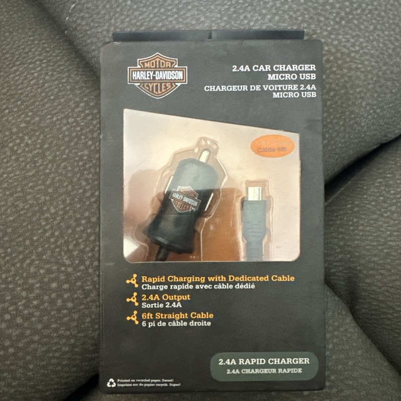 Harley-Davidson FONEGEAR 7782HD 2.4A MICRO USB 12-VOLT CHARGER – BLACK