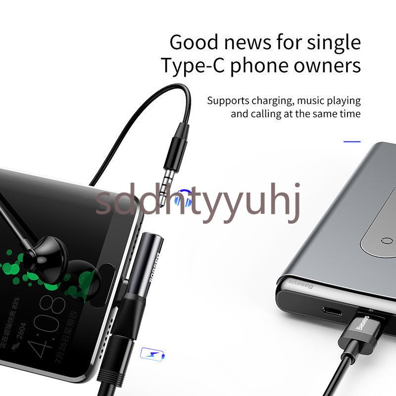 Baseus Type C Charging USB-C to 3.5mm Aux Jack Cable Adapter For Xiaomi Huawei gallery