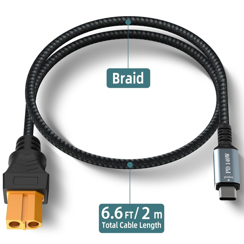 140W USB C to XT60 Fast Charging Power Cord SC100 Protocol XT60 Female to Typ... gallery