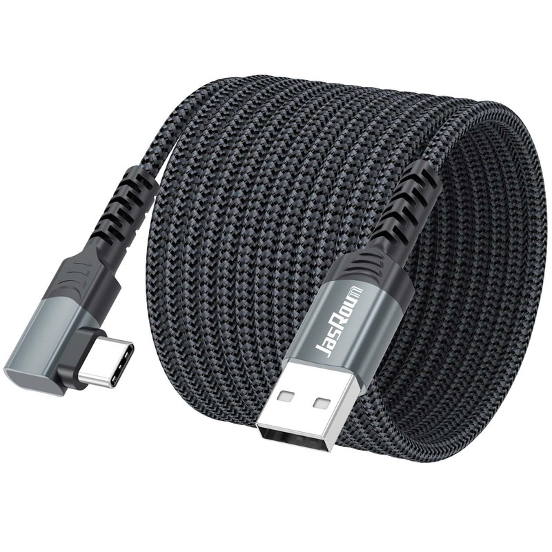 15ft USB C Cable Right Angle, 3A Fast Charging 90 Degree Cord Long USB to Type C