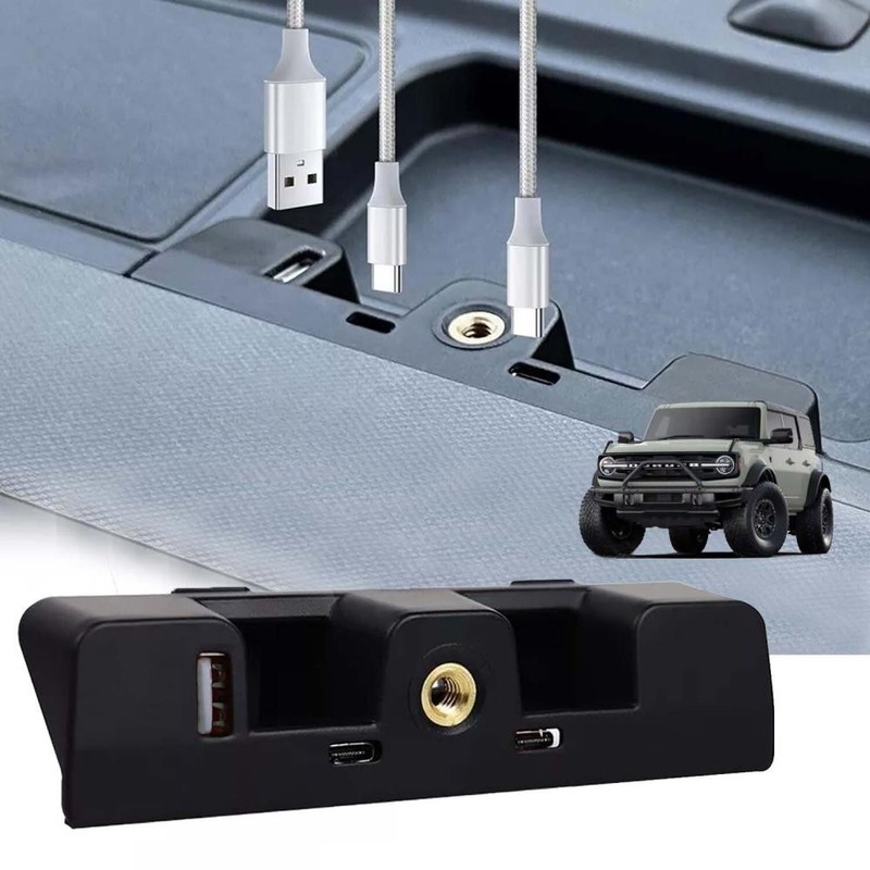 Dashboard USB Hub With Type C Ports Compatible With Ford Bronco Accessories