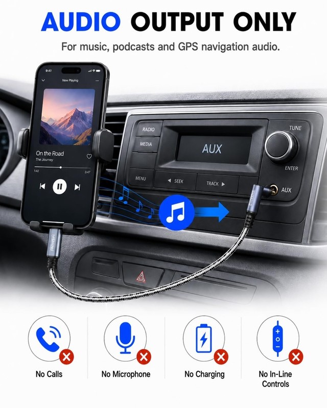 SNANSHI 2-Pack Aux to USB C Cable 3.3ft, 90 Degree and Straight Aux Cord to USB gallery