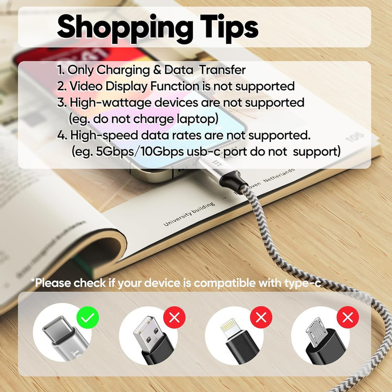 25 ft USB C Cable Extra Long 40W Fast Charging Type C Cord, USBC 2.0 to USB-C Fa gallery