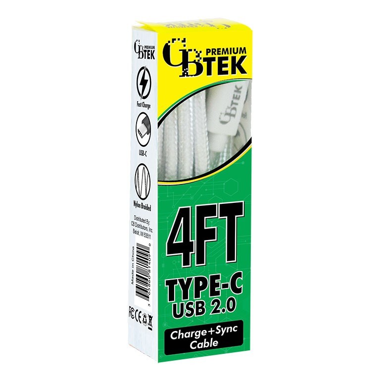 CBTEK 4ft Type C to USB 2.0 Charging Cables gallery