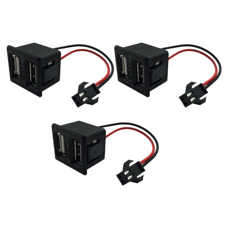 3Pieces Lamp Power Supplies Sockets With Double USB For Living Room Corners gallery