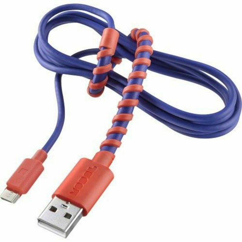 NEW Modal 4ft Twist Universal Micro-USB Charge + Sync Cable Red/Blue charging gallery