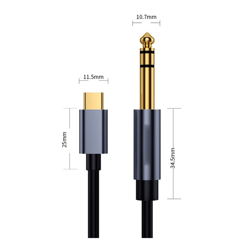 USB-C to 6.35mm Aux Cable - Car Jack Stereo Audio Adapter (0.5/1/3/5m Options) gallery